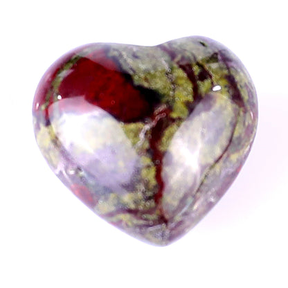 0.8" Dragon Blood Jasper Hand Carved Crystal Heart Crystallumi