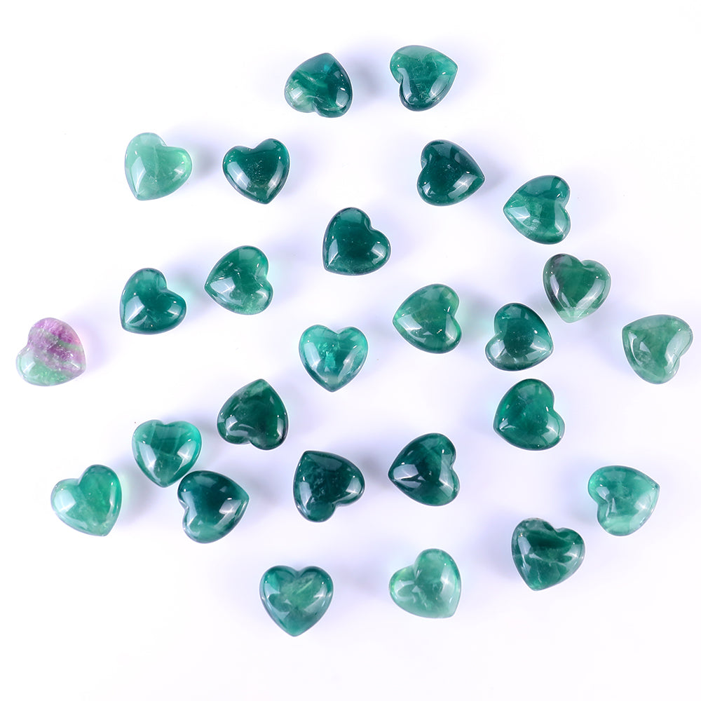 0.8" Fluorite Hand Carved Crystal Heart Crystallumi