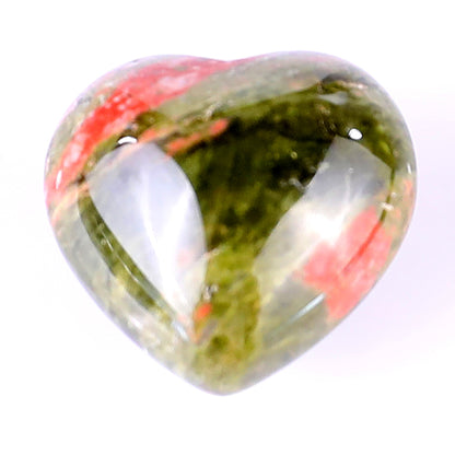 0.8" Pink and Green Unakite Hand Carved Crystal Heart Crystallumi