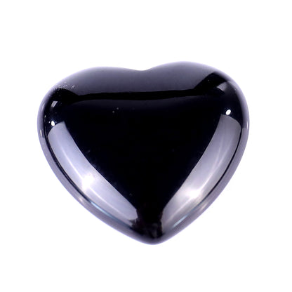 1.2" Black Obsidian Hand Carved Crystal Heart Crystallumi