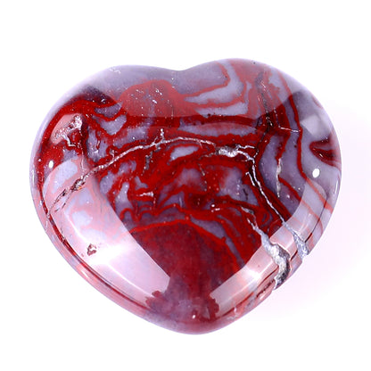 1.2" Rainbow Stone Hand Carved Crystal Heart Crystallumi