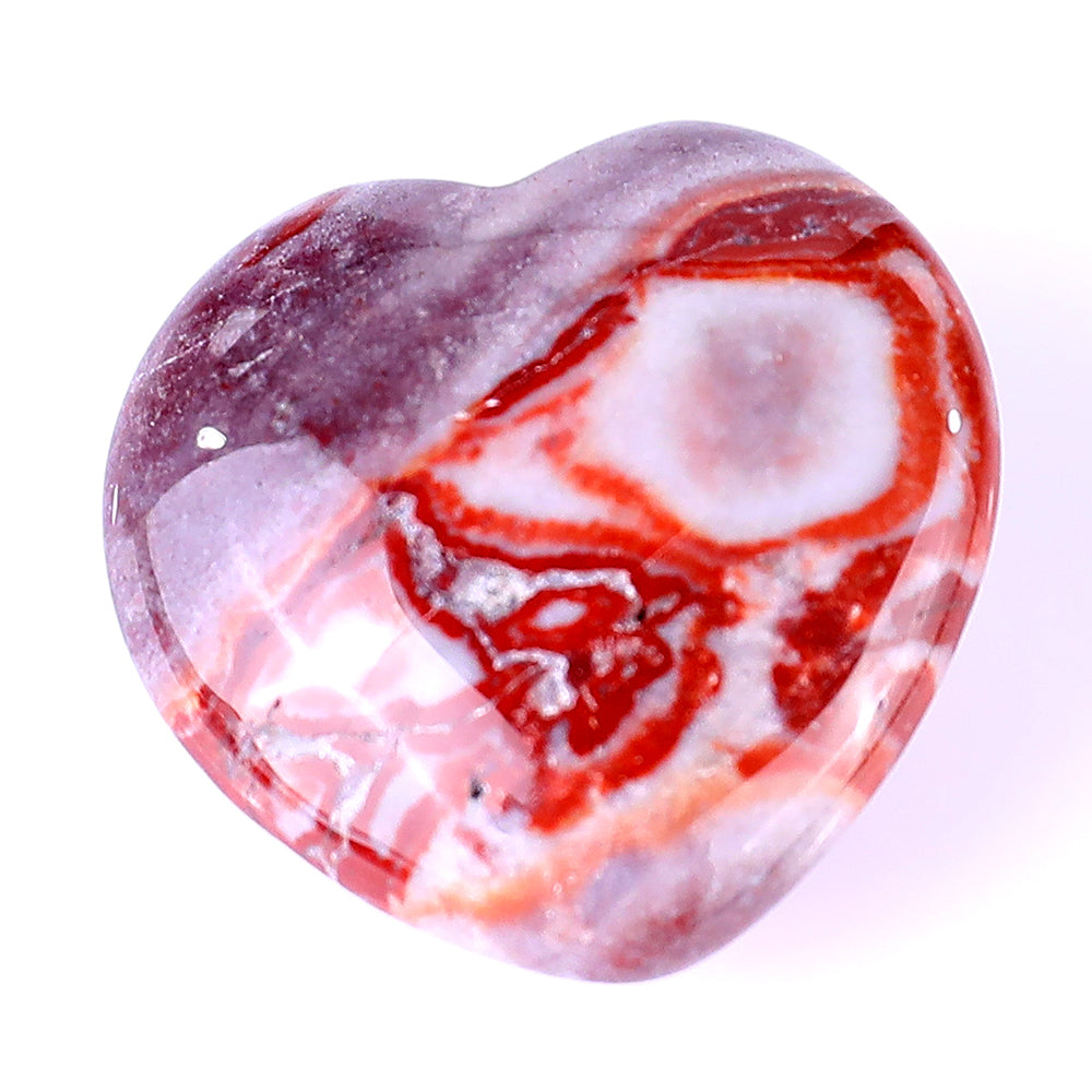 1.2" Rainbow Stone Hand Carved Crystal Heart Crystallumi