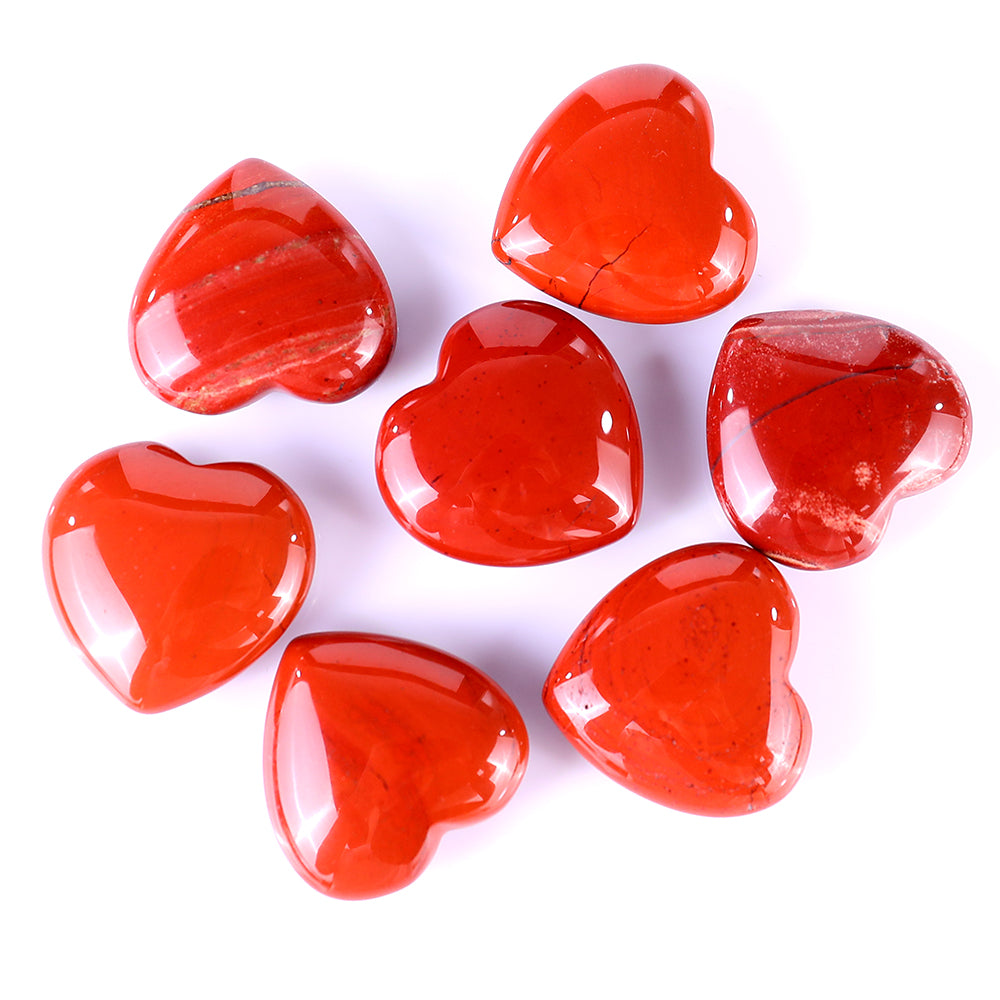 1.2" Red Jasper Hand Carved Crystal Heart Crystallumi