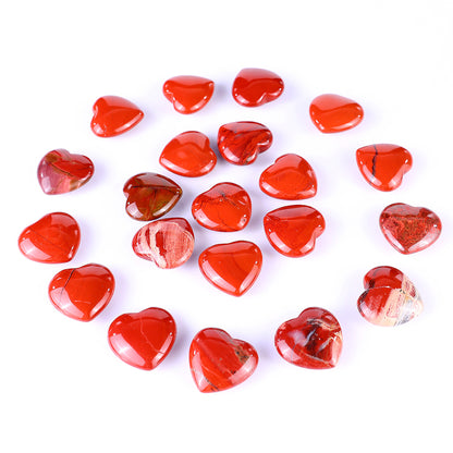 1.2" Red Jasper Hand Carved Crystal Heart Crystallumi