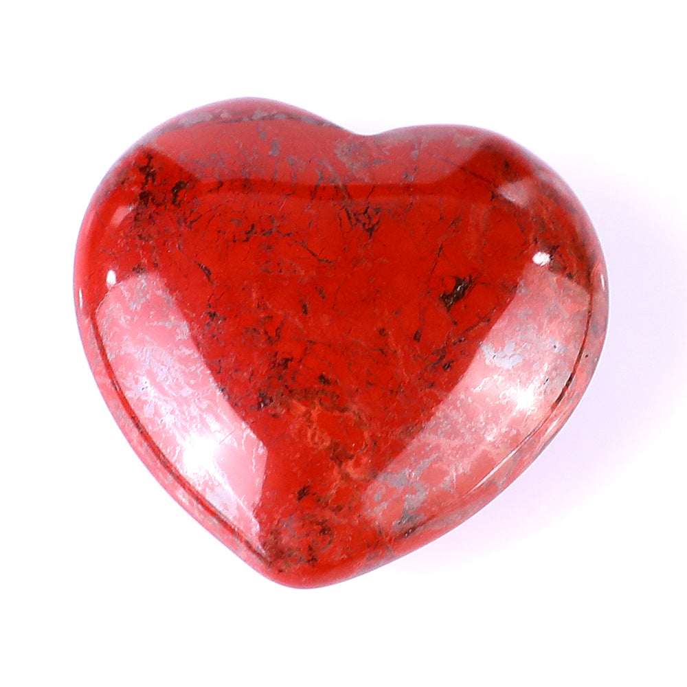 1.2" Red Jasper Hand Carved Crystal Heart Crystallumi