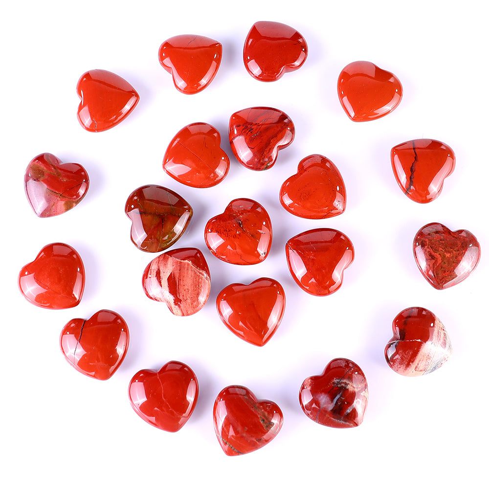 1.2" Red Jasper Hand Carved Crystal Heart Crystallumi