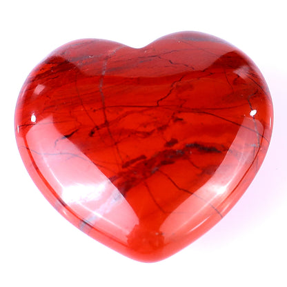 1.2" Red Jasper Hand Carved Crystal Heart Crystallumi