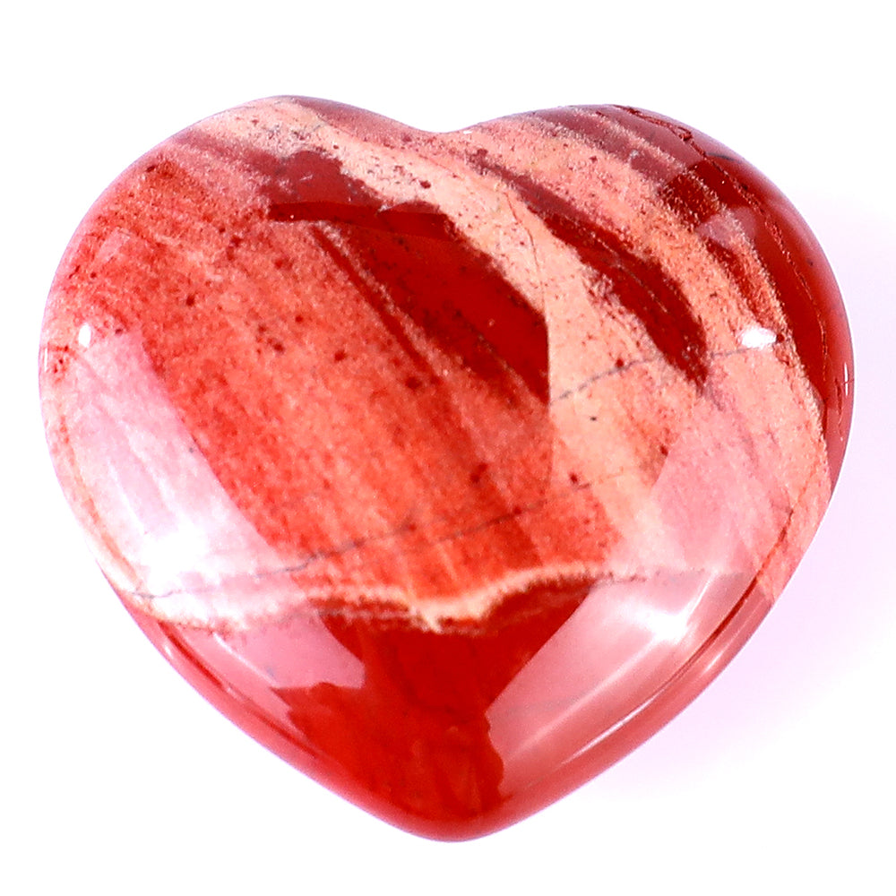 1.2" Red Jasper Hand Carved Crystal Heart Crystallumi