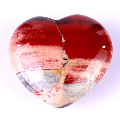 1.2" Red Jasper Hand Carved Crystal Heart Crystallumi