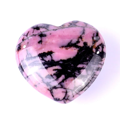 1.2" Rhodonite Hand Carved Crystal Heart Crystallumi