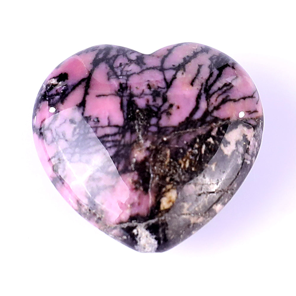 1.2" Rhodonite Hand Carved Crystal Heart Crystallumi