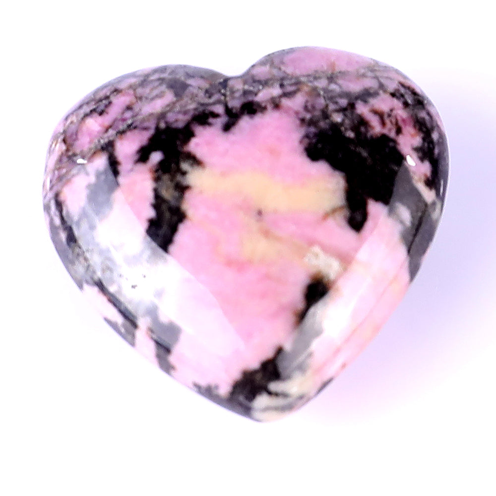 1.2" Rhodonite Hand Carved Crystal Heart Crystallumi