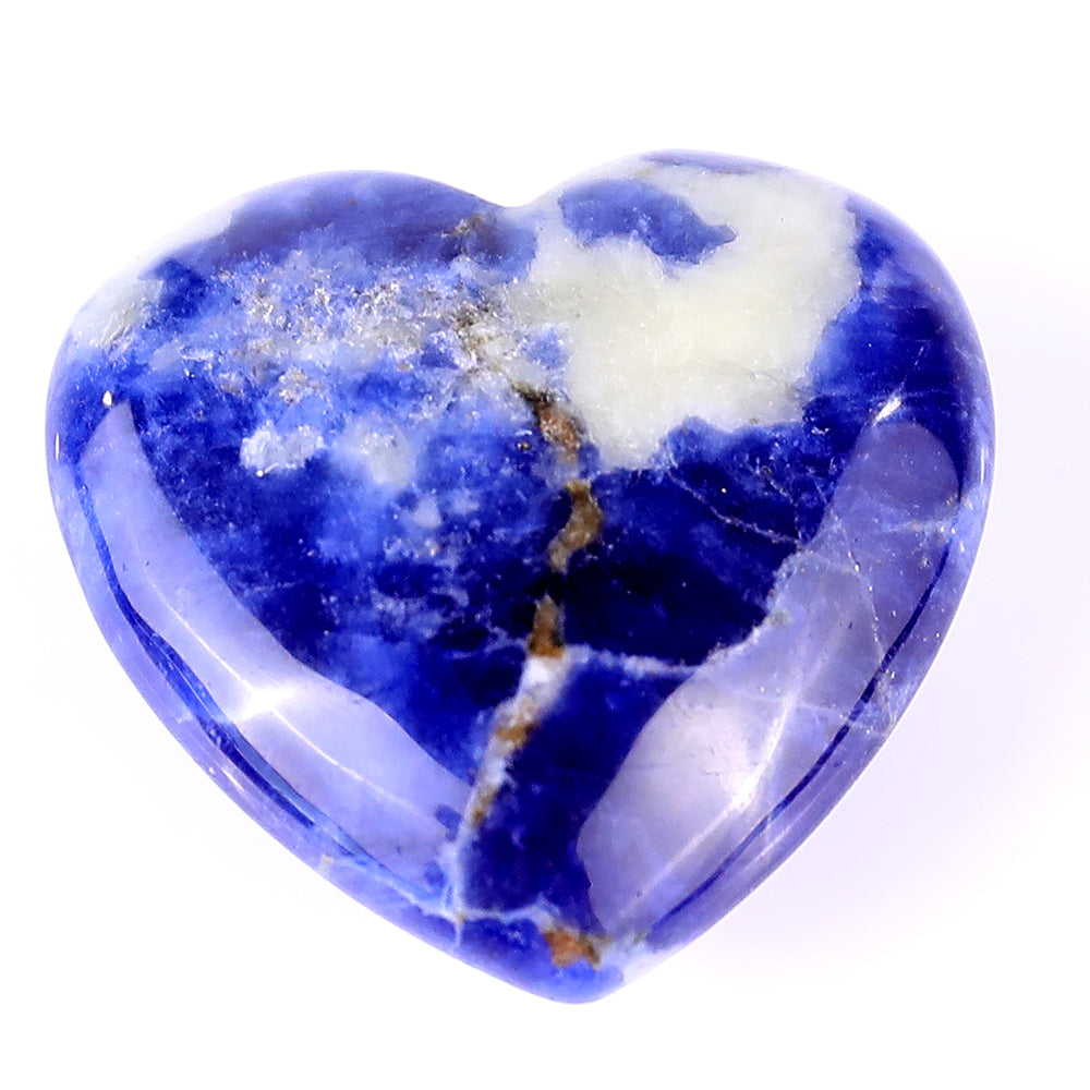 1.2" Sodalite Hand Carved Crystal Heart Crystallumi