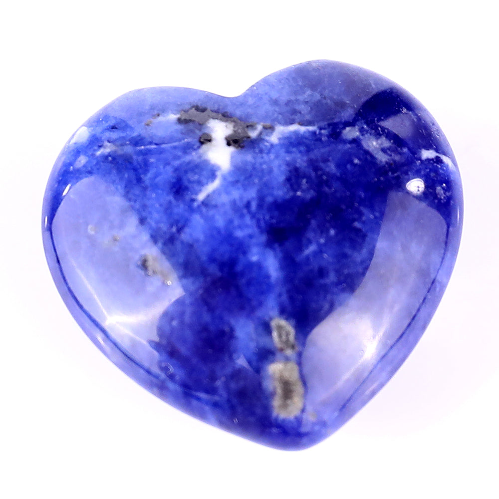 1.2" Sodalite Hand Carved Crystal Heart Crystallumi