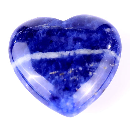 1.2" Sodalite Hand Carved Crystal Heart Crystallumi