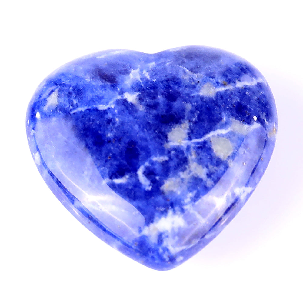 1.2" Sodalite Hand Carved Crystal Heart Crystallumi