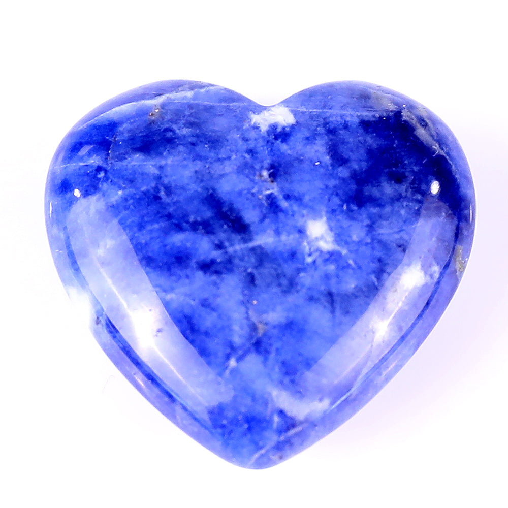 1.2" Sodalite Hand Carved Crystal Heart Crystallumi