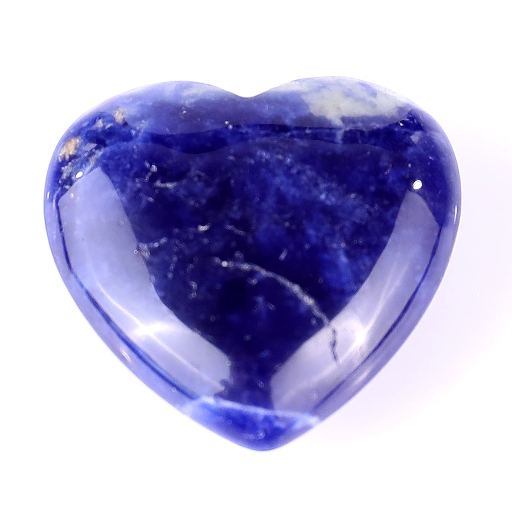 1.2" Sodalite Hand Carved Crystal Heart Crystallumi