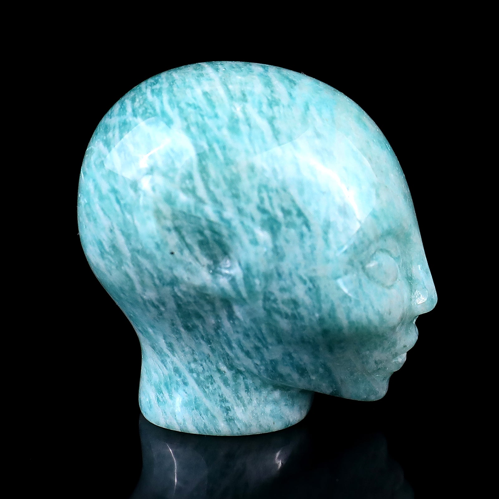 1.5" Amazonite Hand Carved Crystal Elf Alien Sculpture Crystallumi