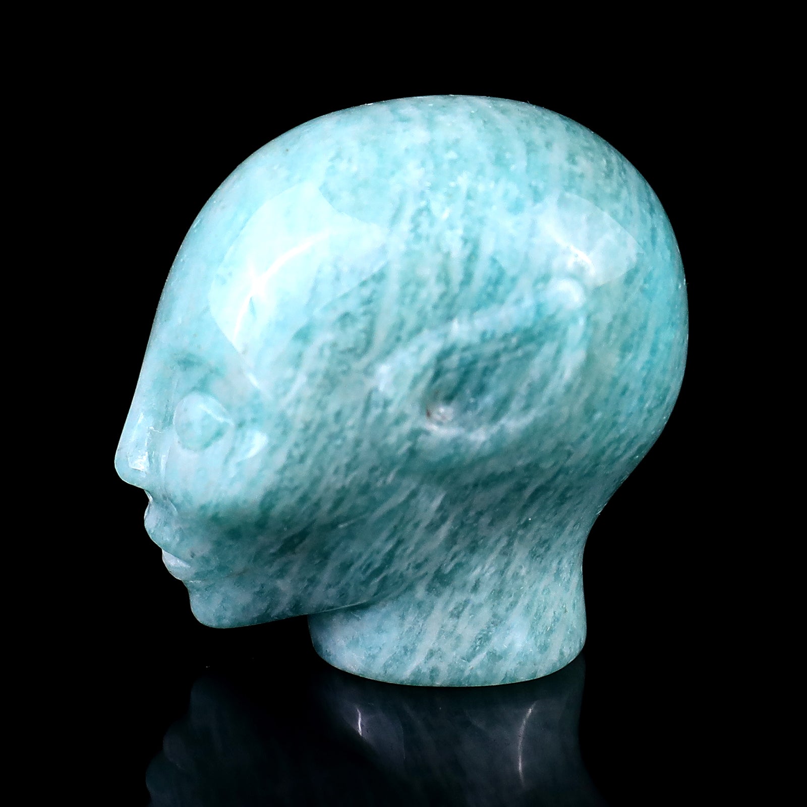 1.5" Amazonite Hand Carved Crystal Elf Alien Sculpture Crystallumi