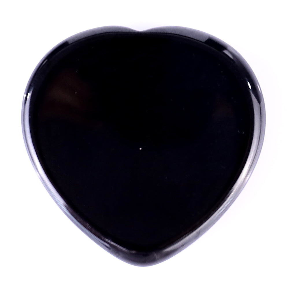 1.5" Black Obsidian Hand Carved Crystal Worry Stone,Massage Tool Crystallumi