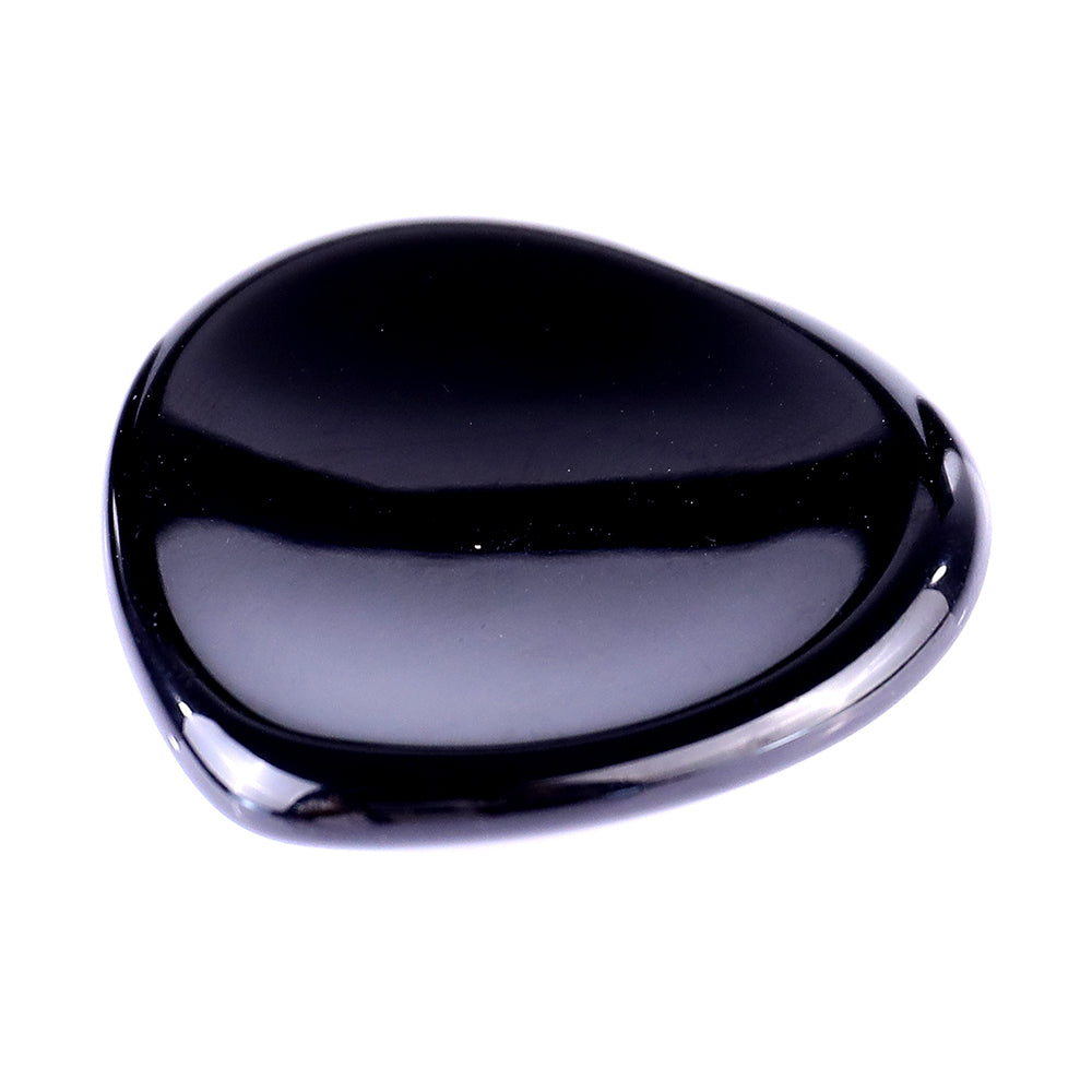 1.5" Black Obsidian Hand Carved Crystal Worry Stone,Massage Tool Crystallumi