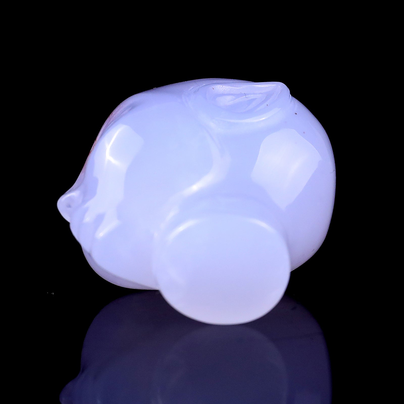 1.5" Blue Chalcedony Hand Carved Crystal Elf Alien Sculpture Crystallumi