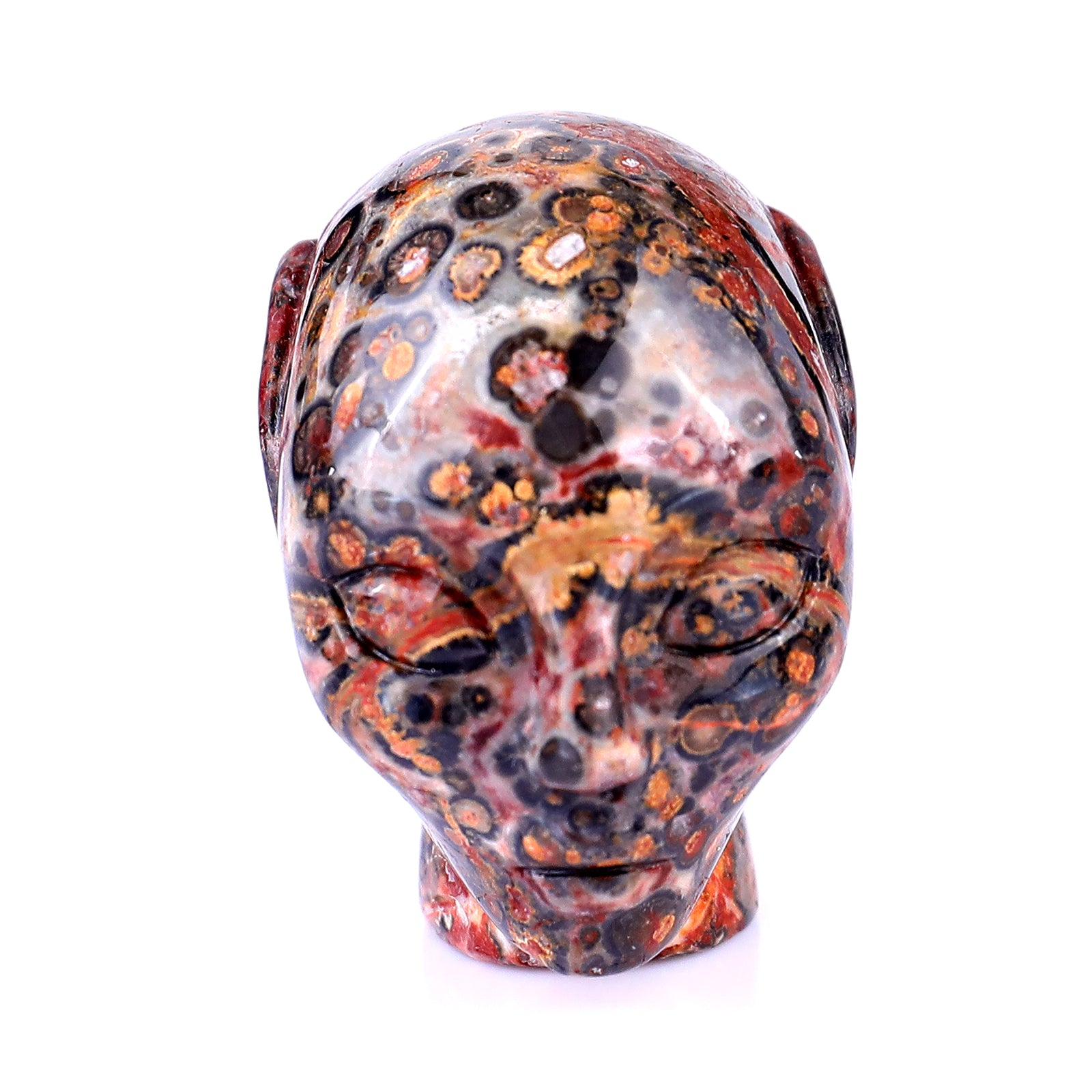 1.5" Leopard Skin Jasper Hand Carved Crystal Elf Alien Sculpture Crystallumi