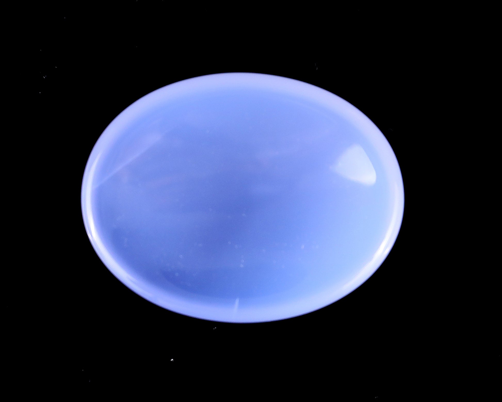 1.6" Blue Chalcedony Hand Carved Crystal Worry Stone Crystallumi