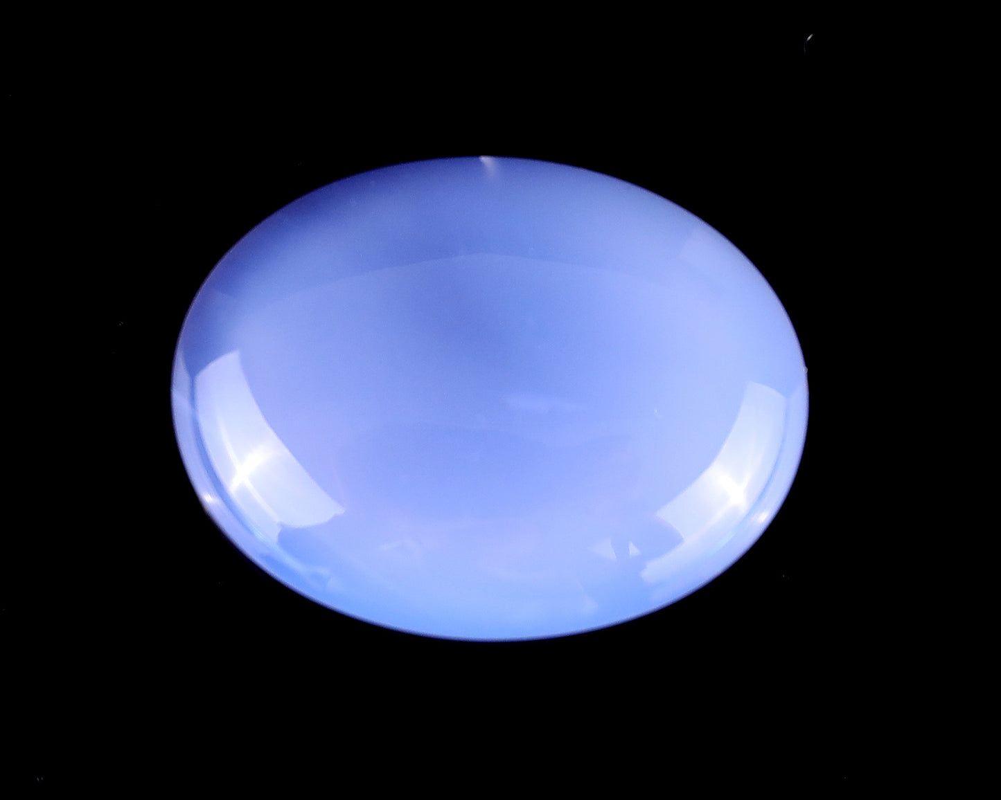 1.6" Blue Chalcedony Hand Carved Crystal Worry Stone Crystallumi