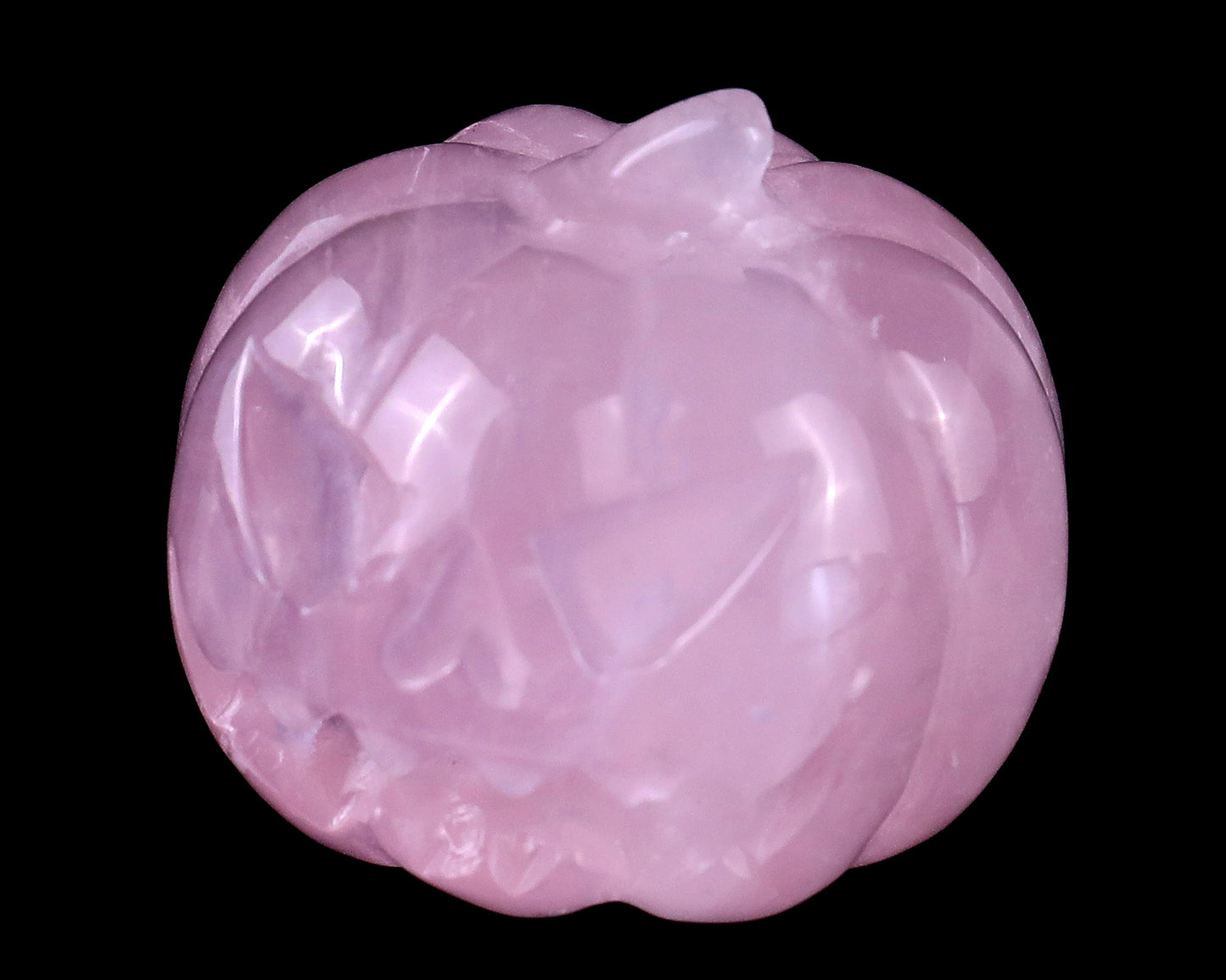 1.6” Natural Rose Quartz Hand Carved Crystal Pumpkin Sculpture, Halloween Gift Crystallumi