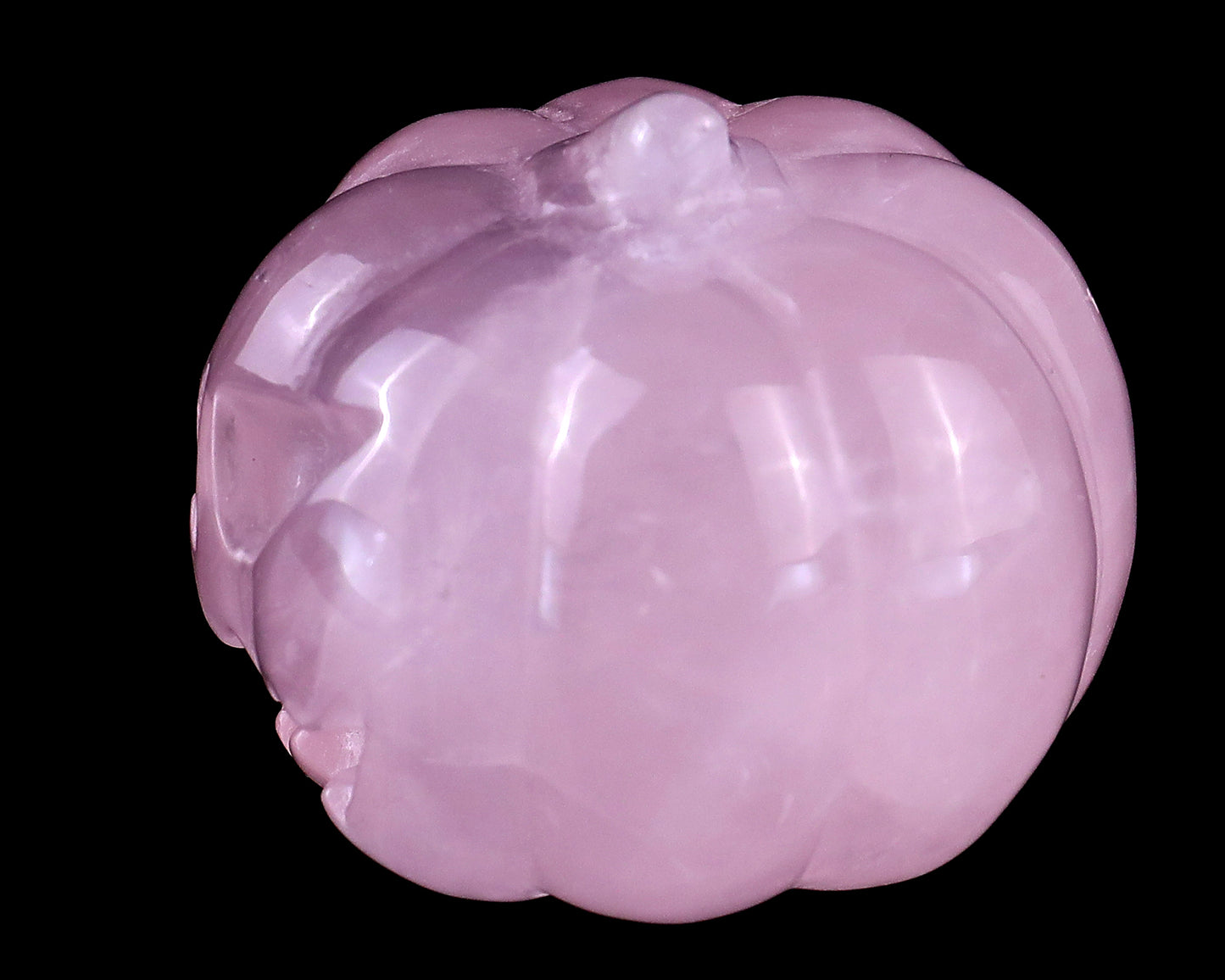 1.6” Natural Rose Quartz Hand Carved Crystal Pumpkin Sculpture, Halloween Gift Crystallumi