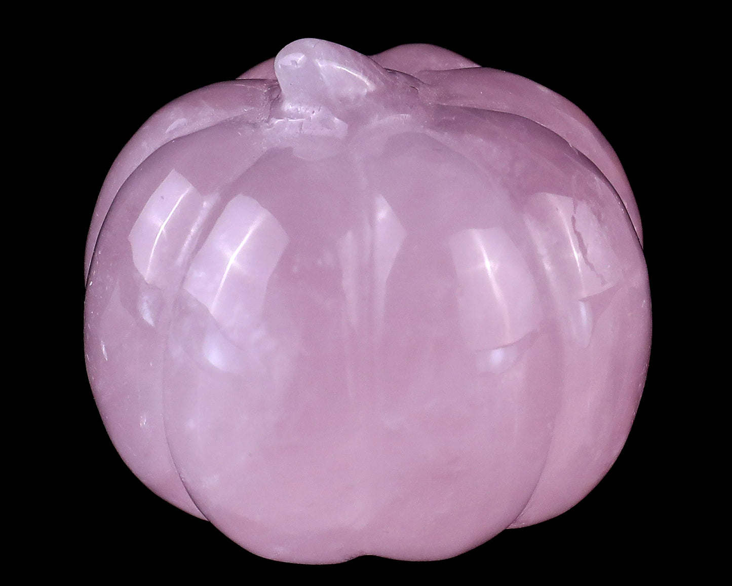 1.6” Natural Rose Quartz Hand Carved Crystal Pumpkin Sculpture, Halloween Gift Crystallumi