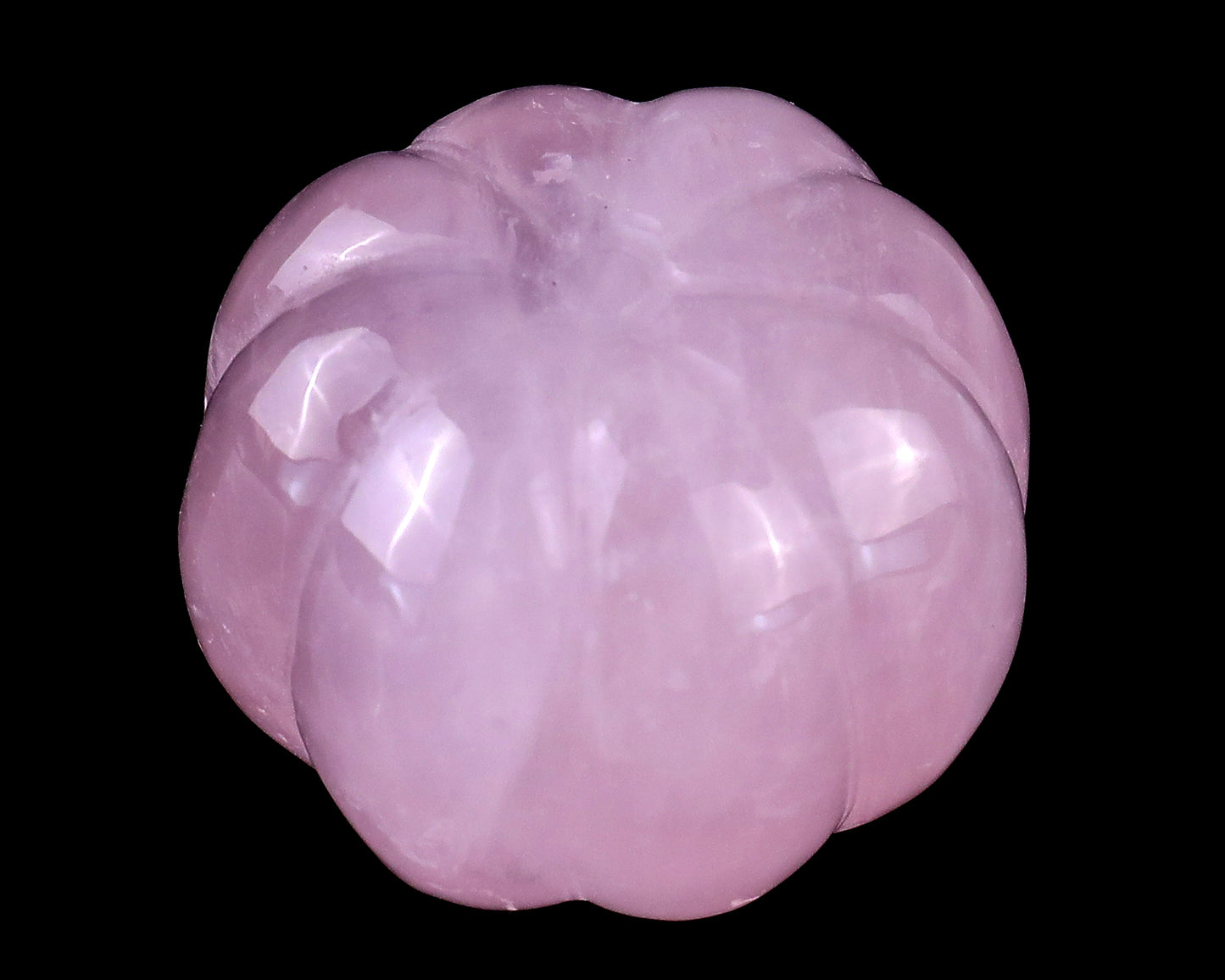 1.6” Natural Rose Quartz Hand Carved Crystal Pumpkin Sculpture, Halloween Gift Crystallumi