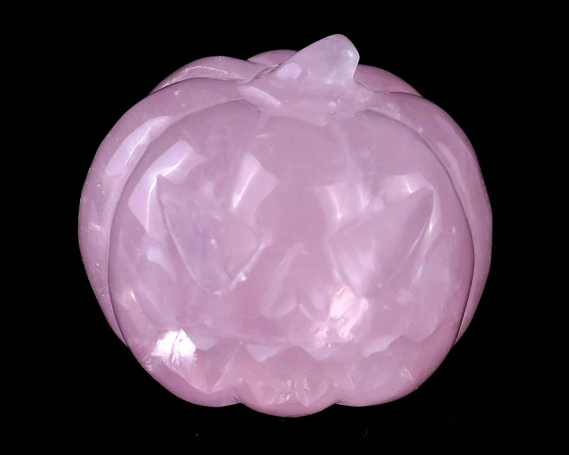 1.6” Natural Rose Quartz Hand Carved Crystal Pumpkin Sculpture, Halloween Gift Crystallumi