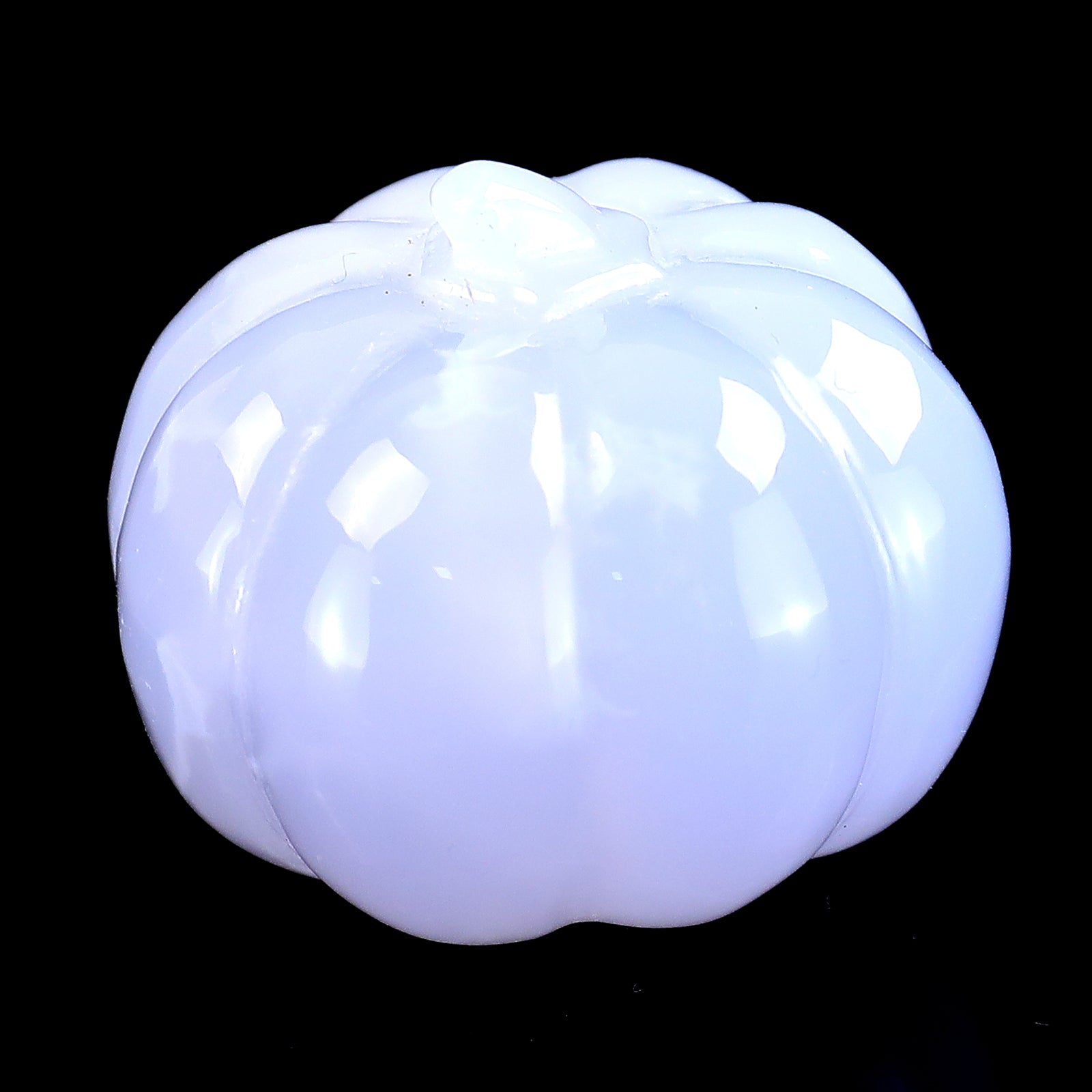 1.7” Natural Blue Chalcedony Hand Carved Crystal Pumpkin Sculpture, Halloween Gift Crystallumi