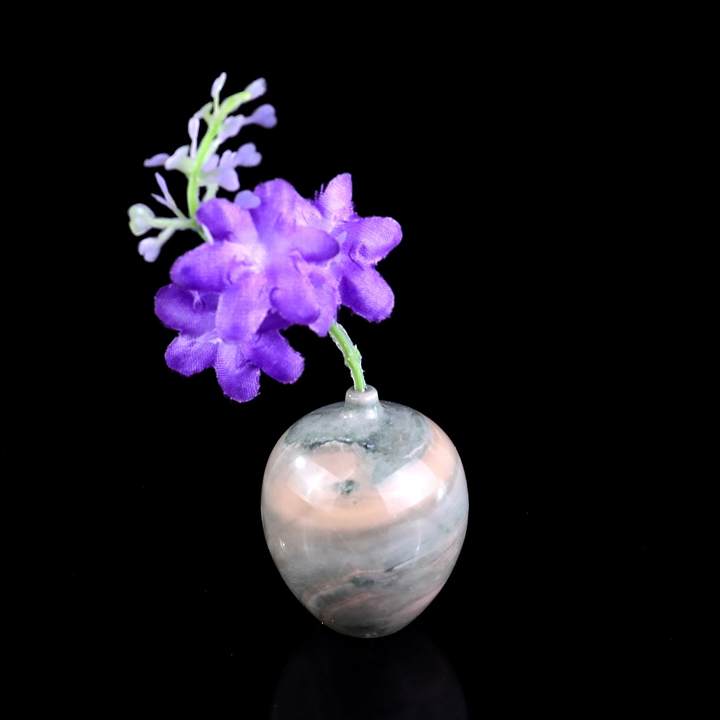 1.7" Natural Gemstone Hand Carved Crystal Vase, Incense Holder Sculpture Crystallumi