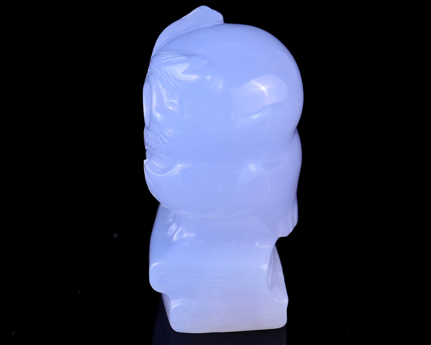 1.9" Blue Chalcedony Hand Carved Crystal Owl Sculpture Crystallumi