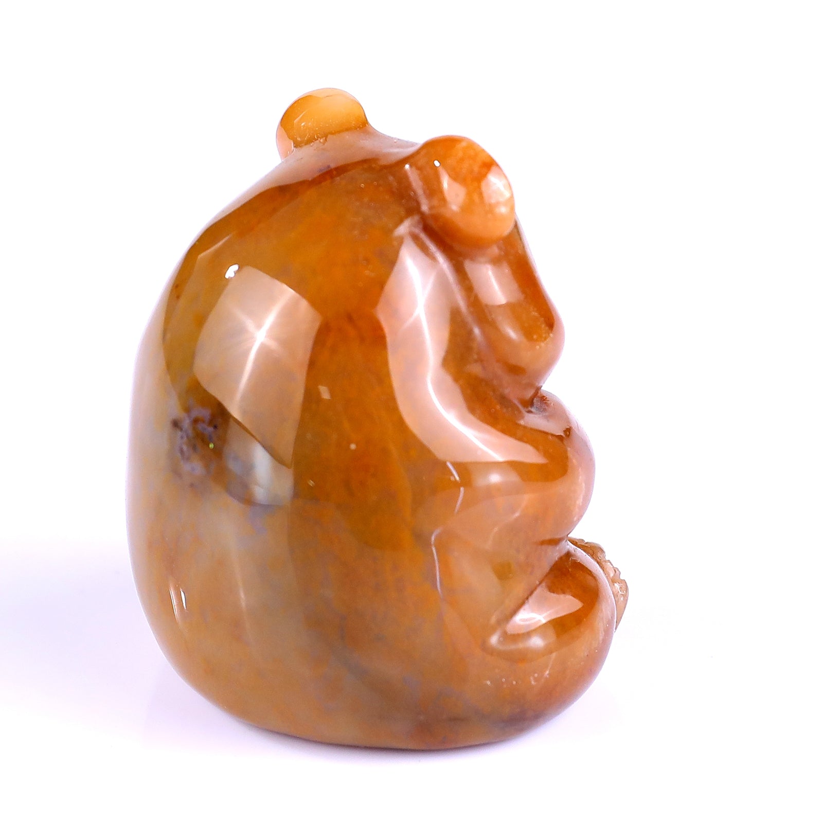 1.9" Chalcedony Hand Carved Crystal Panda Sculpture Crystallumi