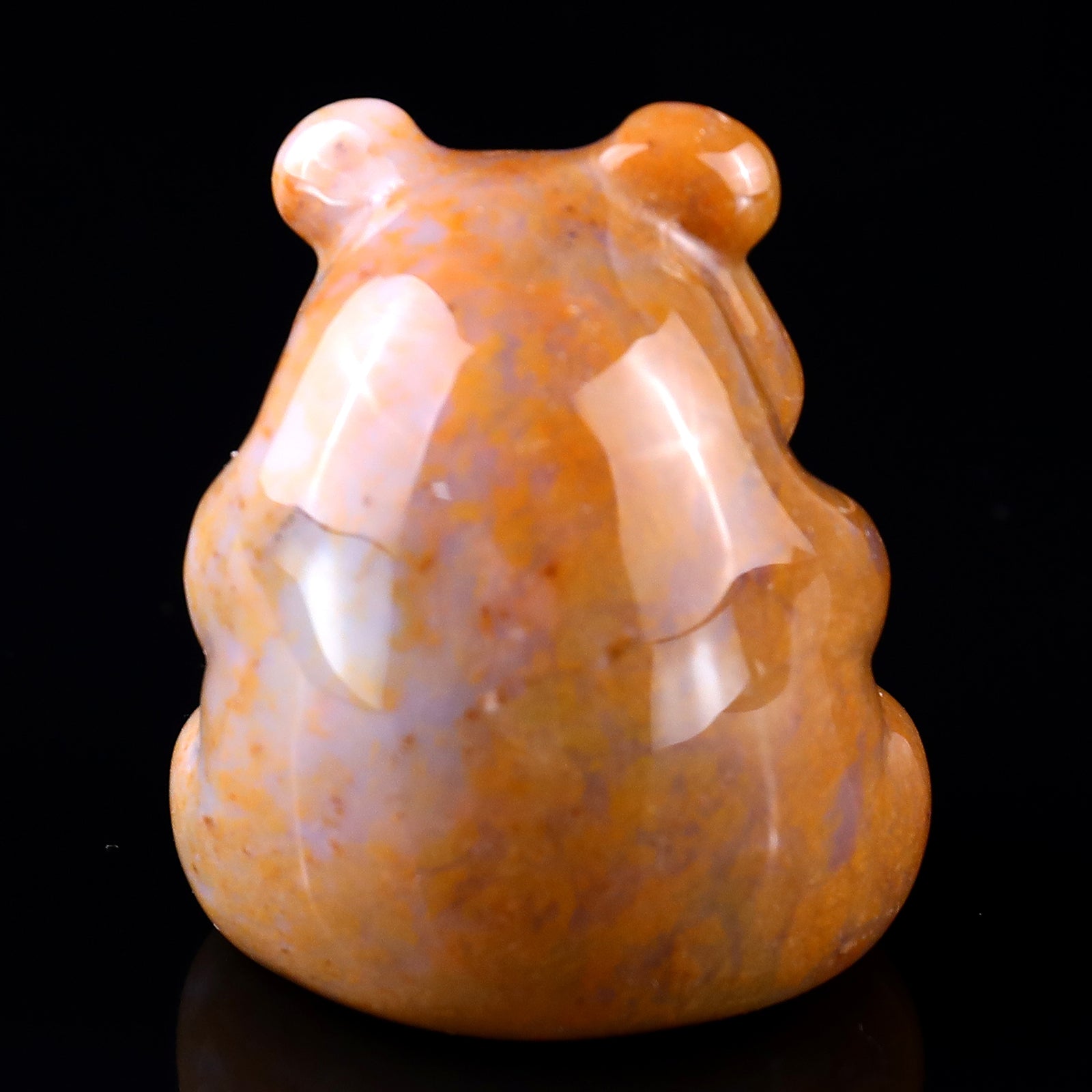 1.9" Chalcedony Hand Carved Crystal Panda Sculpture Crystallumi