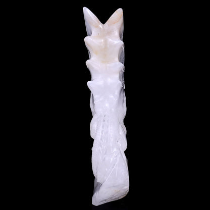 10.0" Angolan Quartz Hand Carved Crystal Dragon Sculpture Crystallumi