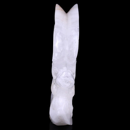 10.0" Angolan Quartz Hand Carved Crystal Dragon Sculpture Crystallumi