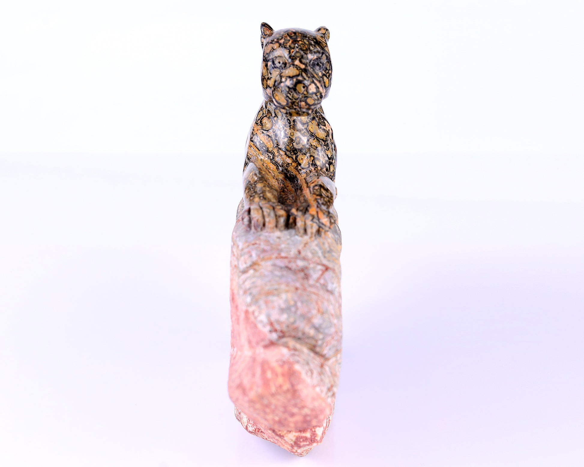 10.2" Leopard Skin Jasper Hand Carved Crystal Leopard Sculpture Crystallumi