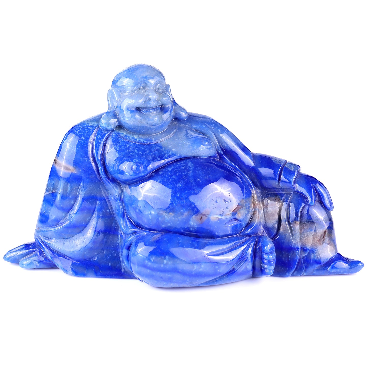 10" Blue Aventurine Hand Carved Crystal Buddha Sculpture Crystallumi