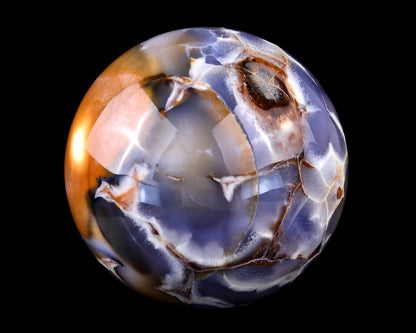 105mm Blue Chalcedony Hand Carved Crystal Sphere Crystallumi