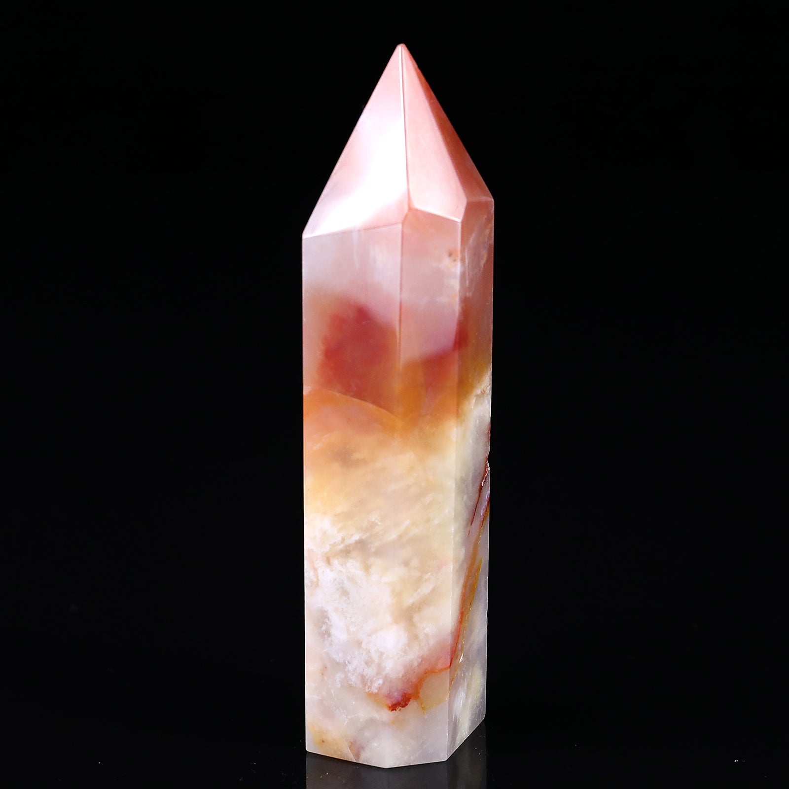 105mm Chalcedony Hand Carved Crystal Point Crystallumi