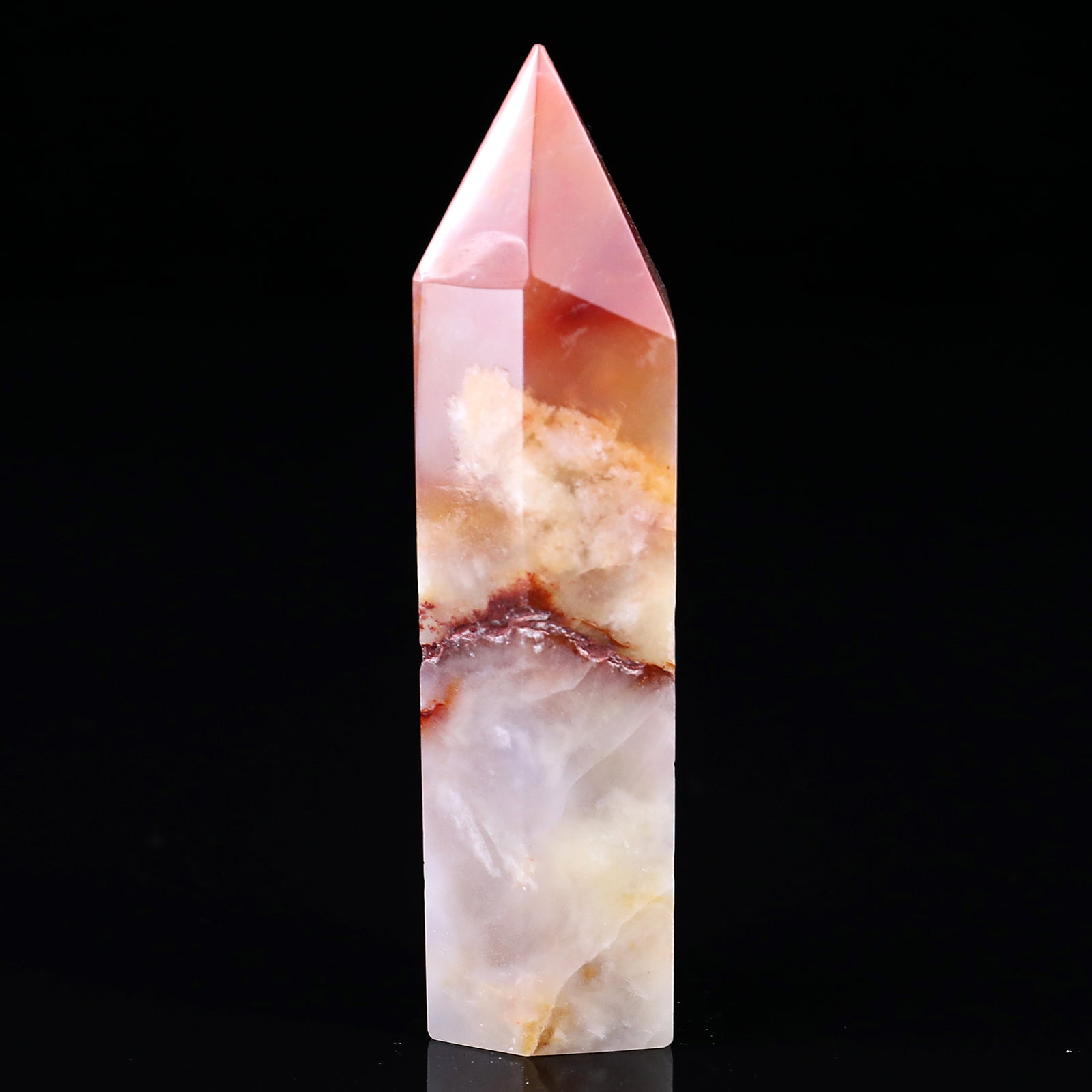 105mm Chalcedony Hand Carved Crystal Point Crystallumi