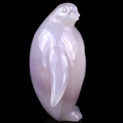 4.0" Geode Agate Hand Carved Crystal Penguin Sculpture