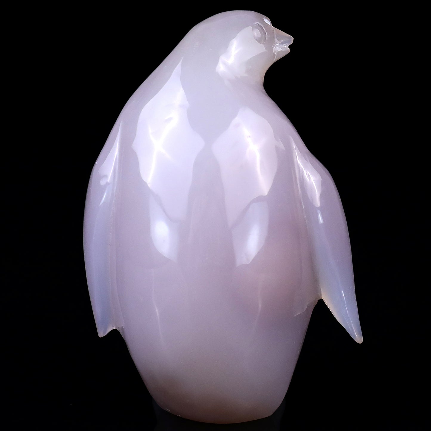 4.0" Geode Agate Hand Carved Crystal Penguin Sculpture