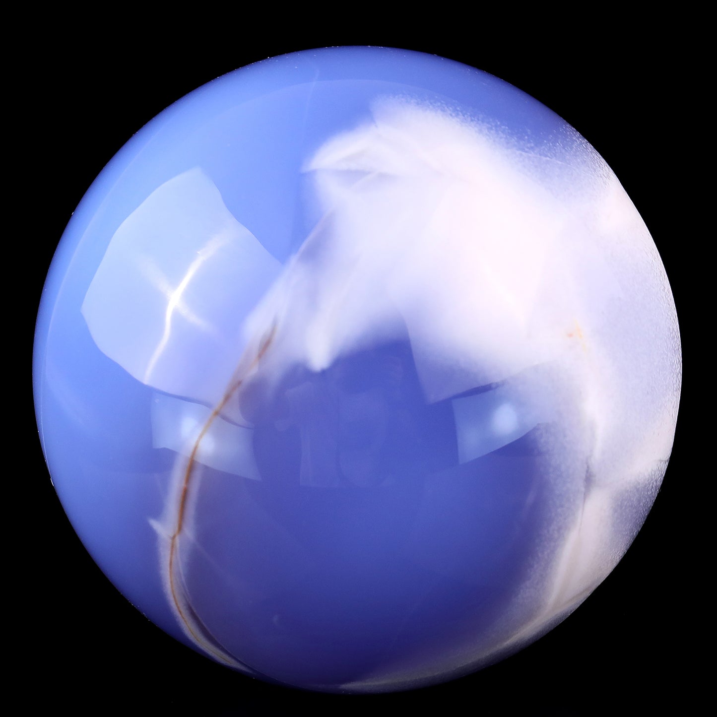 110mm Blue Chalcedony Hand Carved Crystal Sphere Crystallumi